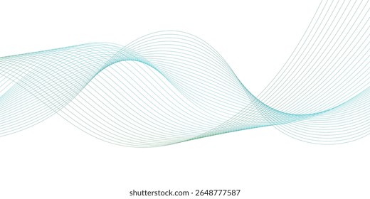 Elemento de onda abstrato para projeto. Equalizador de faixa de frequência digital. Plano de fundo da arte em linha estilizada. Ilustração vetorial. Ondular com linhas criadas usando a ferramenta de mesclagem. Linha ondulada curva, faixa lisa.