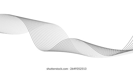 Abstract wave element for design. Digital frequency track equalizer. Stylized line art background. Vector illustration. Wave with lines created using blend tool.