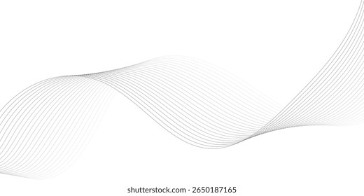 "Abstract wave element for design. Digital frequency track equalizer. Stylized line art background. Vector illustration. Wave with lines created using blend tool."