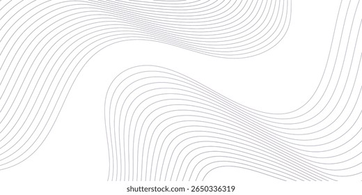 Abstract wave element for design. Digital frequency track equalizer. Stylized line art background. Vector illustration. Wave with lines created using blend tool. Curved wavy line, smooth stripe.