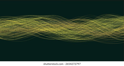 Elemento de onda abstrato para projeto. Equalizador de faixa de frequência digital. Plano de fundo da arte em linha estilizada. Ilustração vetorial. Ondular com linhas criadas usando a ferramenta de mesclagem. Linha ondulada curva, faixa lisa. 