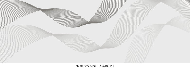 Abstract wave element for design. Digital frequency track equalizer. Stylized line art background. Vector illustration. Wave with lines created using blend tool.