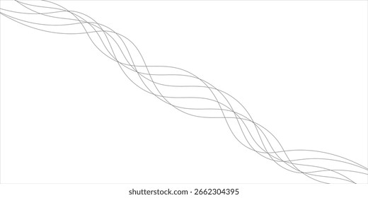 Elemento de onda Abstractas para el diseño. Ecualizador digital de pista de frecuencias. Fondo de arte de línea estilizado. Ilustración vectorial. Ondee con líneas creadas con la herramienta de mezcla. gris liso