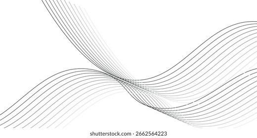 Abstract wave element for design. Digital frequency track equalizer. Stylized line art background. Vector illustration. 
