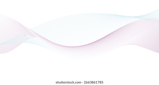 Abstract wave element for design. Digital frequency track equalizer. Stylized line art background. Vector illustration. Wave with lines created using blend tool.