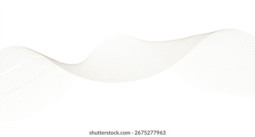 "Abstract wave element for design. Digital frequency track equalizer. Stylized line art background. Vector illustration. Wave with lines created using blend tool."