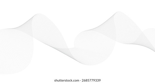 Abstract wave element for design. Digital frequency track equalizer. Stylized line art background. Vector illustration. Wave with lines created using blend tool.