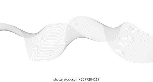 Elemento de onda abstrato para projeto. Equalizador de faixa de frequência digital. Plano de fundo da arte em linha estilizada. Ilustração vetorial. Ondular com linhas criadas usando a ferramenta de mesclagem. 