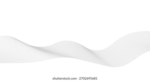 Abstract wave element for design. Digital frequency track equalizer. Stylized line art background. Vector illustration. Wave with lines created using blend tool.