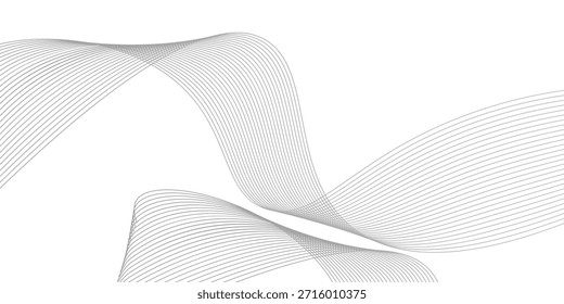 Elemento de onda abstrato para projeto. Equalizador de faixa de frequência digital. Plano de fundo da arte em linha estilizada. Ilustração vetorial. Ondular com linhas criadas usando a ferramenta de mesclagem. Linha ondulada curva, faixa lisa.