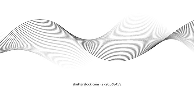 Abstract wave element for design. Digital frequency track equalizer. Stylized line art background. Vector illustration. Wave with lines created using blend tool.