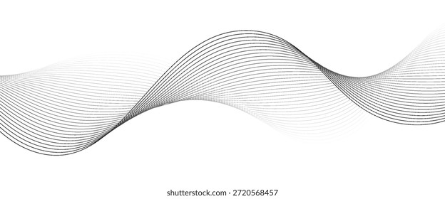 Abstract wave element for design. Digital frequency track equalizer. Stylized line art background. Vector illustration. Wave with lines created using blend tool.