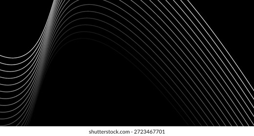 Elemento de onda abstrato para projeto. Equalizador de faixa de frequência digital. Plano de fundo da arte em linha estilizada. Ilustração vetorial. Ondular com linhas criadas usando a ferramenta de mesclagem. Linha ondulada curva, linhas vetoriais