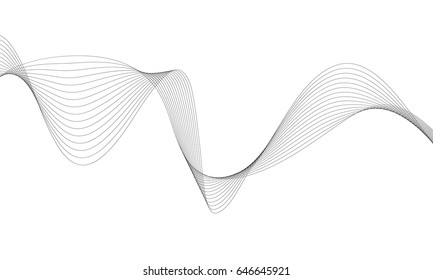 Abstract wave element for design. Digital frequency track equalizer. Stylized line art background. Vector
