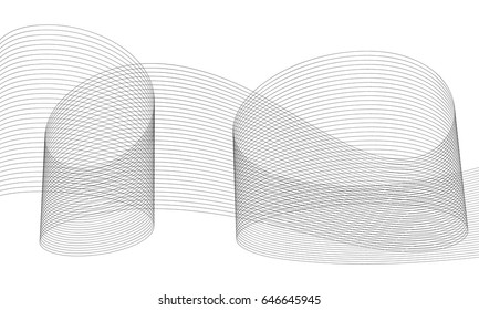 Abstract wave element for design. Digital frequency track equalizer. Stylized line art background. Vector