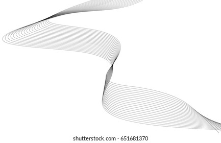 Abstract wave element for design. Digital frequency track equalizer. Stylized line art background. Vector