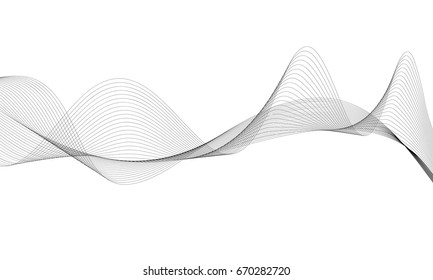 Abstract wave element for design. Digital frequency track equalizer. Stylized line art background. Vector