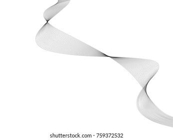 Abstract wave element for design. Digital frequency track equalizer. Stylized line art background. Vector illustration. Wave with lines created using blend tool. Curved wavy line, smooth stripe.