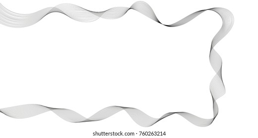 Abstract wave element for design. Digital frequency track equalizer. Stylized line art background. Vector illustration. Wave with lines created using blend tool. Curved wavy line, smooth stripe.