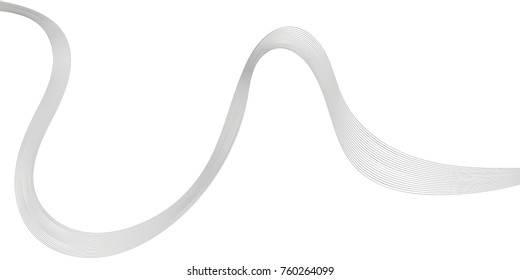 Abstract wave element for design. Digital frequency track equalizer. Stylized line art background. Vector illustration. Wave with lines created using blend tool. Curved wavy line, smooth stripe.