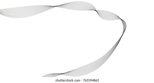 Abstract wave element for design. Digital frequency track equalizer. Stylized line art background. Vector illustration. Wave with lines created using blend tool. Curved wavy line, smooth stripe.