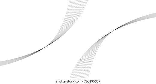 Abstract wave element for design. Digital frequency track equalizer. Stylized line art background. Vector illustration. Wave with lines created using blend tool. Curved wavy line, smooth stripe.