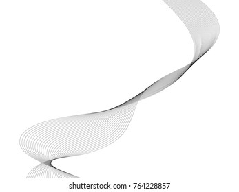 Abstract wave element for design. Digital frequency track equalizer. Stylized line art background. Vector illustration. Wave with lines created using blend tool. Curved wavy line, smooth stripe.
