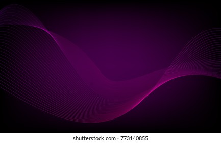 Abstract wave element for design. Digital frequency track equalizer. Stylized line art background. Colorful shiny wave with lines created using blend tool. Curved wavy line, smooth stripe. Vector.
