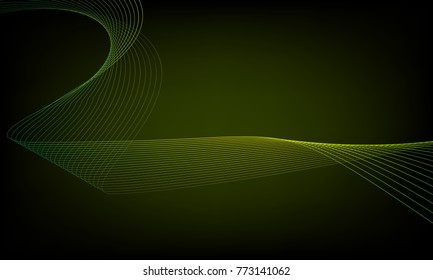 Abstract wave element for design. Digital frequency track equalizer. Stylized line art background. Colorful shiny wave with lines created using blend tool. Curved wavy line, smooth stripe. Vector.