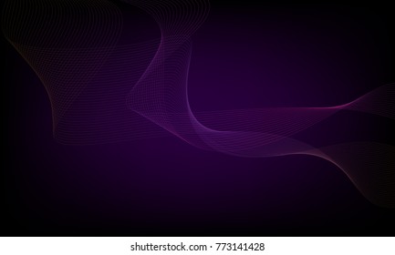 Abstract wave element for design. Digital frequency track equalizer. Stylized line art background. Colorful shiny wave with lines created using blend tool. Curved wavy line, smooth stripe. Vector.