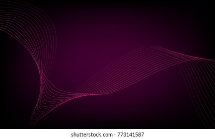 Abstract wave element for design. Digital frequency track equalizer. Stylized line art background. Colorful shiny wave with lines created using blend tool. Curved wavy line, smooth stripe. Vector.