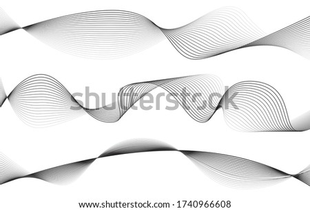 Abstract wave element for design. Digital frequency track equalizer. Stylized line art background.business background lines wave abstract stripe design Geometric abstract composition. black and white.