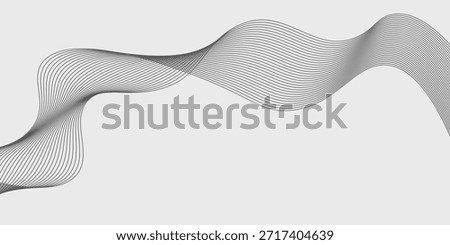 Abstract wave element for design. Digital frequency track equalizer. Stylized line art background. Vector illustration. Wave with lines created using blend tool. smooth gray