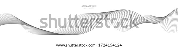 Abstract wave element for design. Digital\
frequency track equalizer. Stylized line art background. Vector\
illustration. Wave with lines created using blend tool. Curved wavy\
line, smooth stripe.