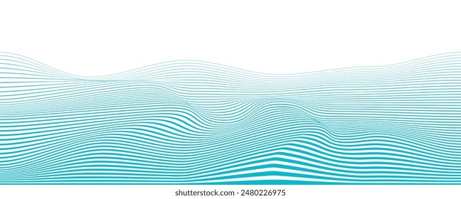 Abstract wave element for design. Dynamic wave pattern. Modern flowing wavy lines. Futuristic technology concept. Suit for banner, poster, cover, brochure, flyer, website