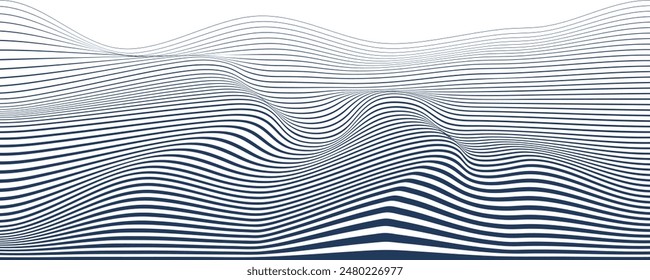 Abstract wave element for design. Dynamic wave pattern. Modern flowing wavy lines. Futuristic technology concept. Suit for banner, poster, cover, brochure, flyer, website