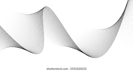 Abstract wave element for design. Dynamic wave pattern. Modern flowing wavy lines. Futuristic technology concept.