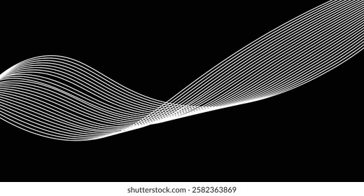 Abstract wave element for design. Dynamic wave pattern. Modern flowing wavy lines. Futuristic technology concept. 