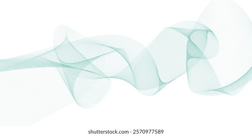 Abstract wave element for design. Futuristic gray white abstract background with shining wave lines pattern for banner, wallpaper, cover. Vector illustration