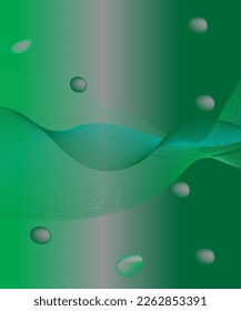 Abstract wave element for design. Green background