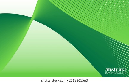 Elemento de onda abstracta para el diseño Verde. Fondo artístico estilizado. Onda brillante colorida con líneas creadas con herramienta de mezcla.