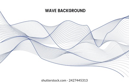 Abstract wave element for design. line art background. Vector illustration.