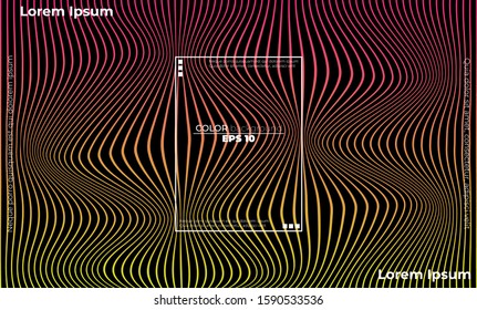 Abstract wave element for design. Wave with lines created using blend tool. Applicable for gift card, desktop, poster template,  landing page, ui, ux ,cover book,  baner, social media posted, sale, 