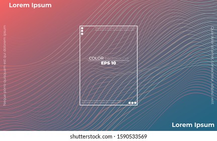 Abstract wave element for design. Wave with lines created using blend tool. Applicable for gift card, desktop, poster template,  landing page, ui, ux ,cover book,  baner, social media posted, sale,