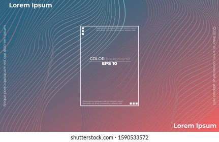Abstract wave element for design. . Wave with lines created using blend tool. Applicable for gift card, desktop, poster template,  landing page, ui, ux ,cover book,  baner, social media posted, sale, 