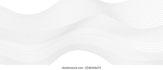 Abstract wave element for design. Wave with lines created using blend tool. Curved wavy line, smooth stripe.