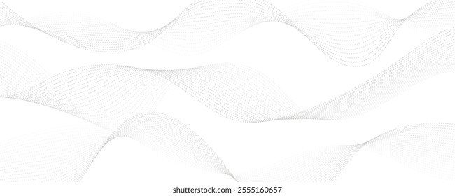 Abstract wave element for design. Wave with lines created using blend tool. Curved wavy line, smooth stripe.