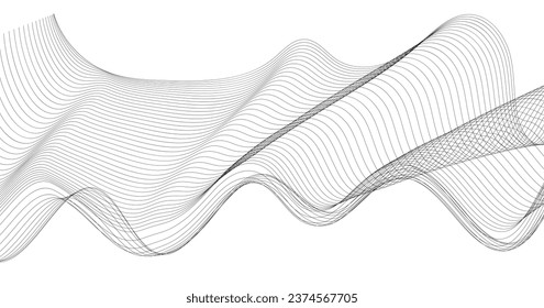 Abstraktes Wellenelement für Design. Moderner abstrakter Hintergrund. Dünner, scharfer abstrakter Vektorhintergrund. nahtloses Muster der Kurzwelle	