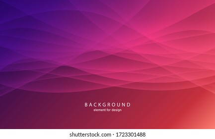 Abstract wave element for design. Pink. Digital frequency track equalizer. Stylized line art background. Colorful shiny wave with lines created using blend tool. Curved wavy line, smooth stripe Vector