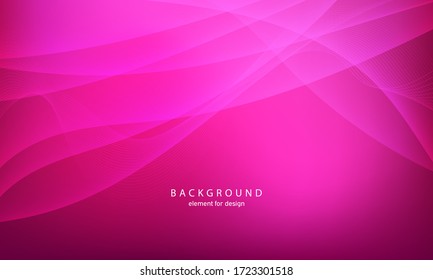Elemento de onda abstracta para el diseño. Rosa. Ecualizador de pista de frecuencia digital. Fondo artístico estilizado. Onda brillante colorida con líneas creadas con herramienta de mezcla. Línea ondulada curvada, vector de banda lisa